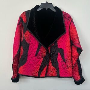 EGO Red and Black Quilted Blazer